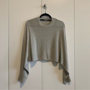 Wilfred Free Aritzia Cropped Sweater in Gray